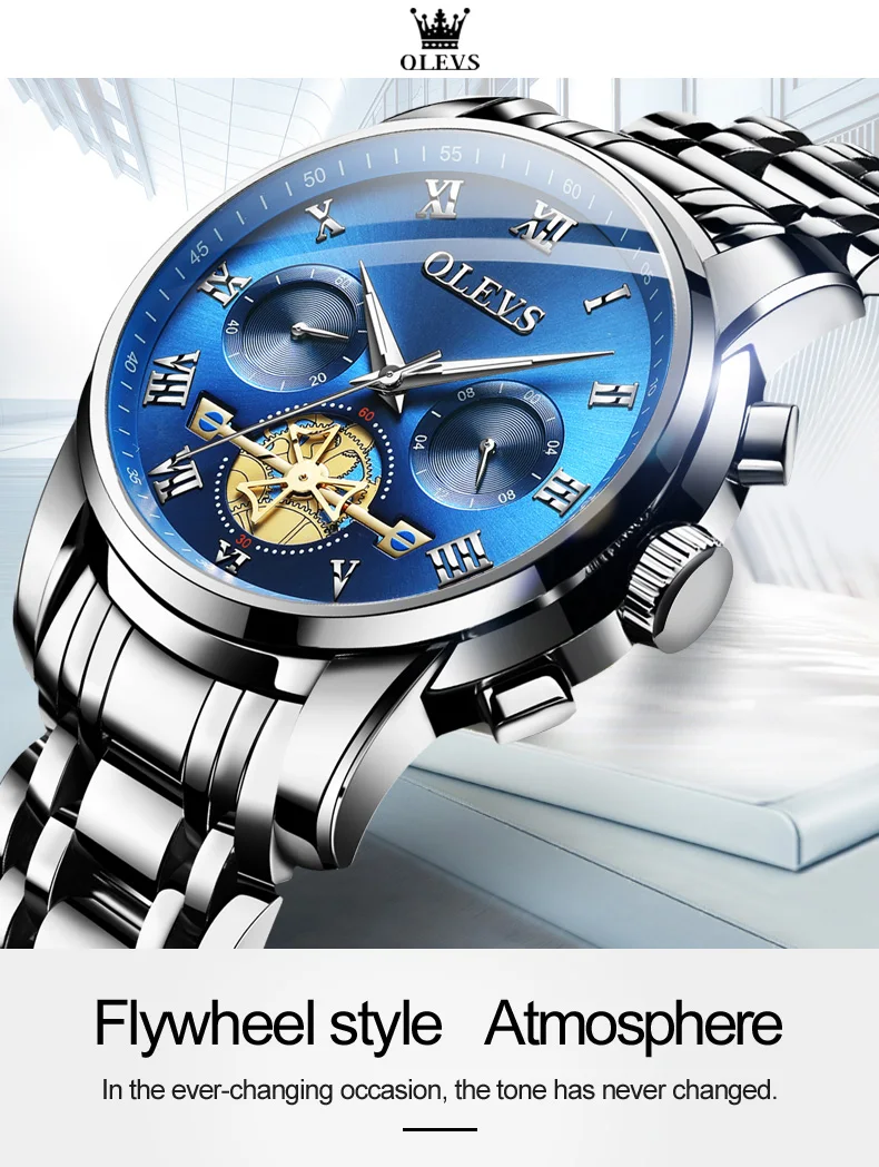 OLEVS Tourbillon Style Chronograph Men Watches 2021 Luxury Brand Sport Watch for Men Popular Hot Fashion Quartz Wristwatches