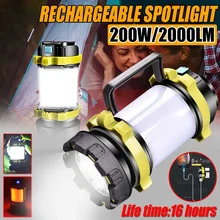 200 Вт 2000лм светодиодный светильник для кемпинга 4800 мА/ч перезаряжаемый Точечный светильник, уличный фонарь, светильник-вспышка, водонепроницаемый поисковый светильник для экстренных ситуаций