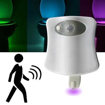 

Motion Sensor LED Night Light Bathroom Toilet Smart bulb PIP 8 Color Waterproof WC Lamp 4.5V