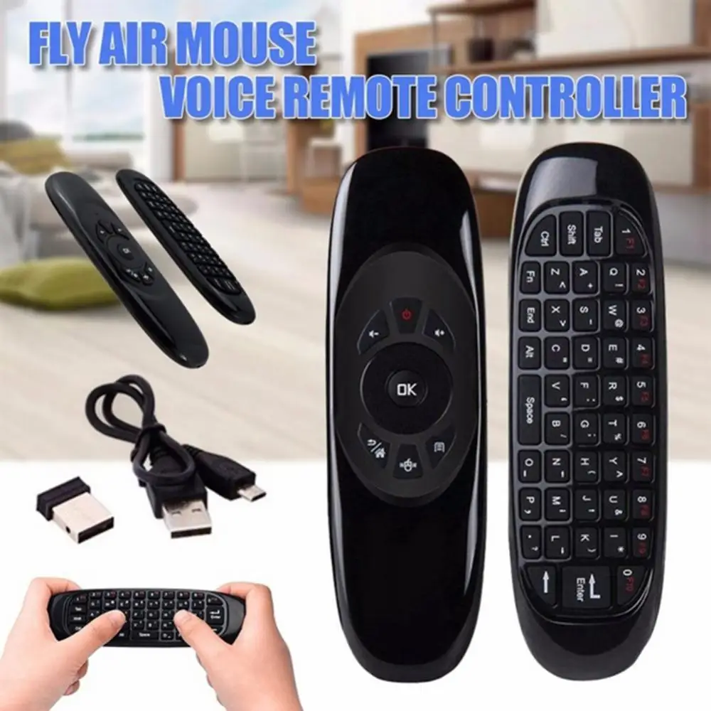 C120 перезаряжаемый пульт дистанционного управления Air Mouse с голосовой подсветкой