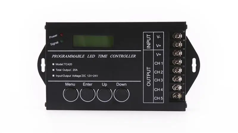 Твистер. CK TC420 Время программируемый светодиодный контроллер Диммер DC12V/24 V 5 канал LED лампа контроллер