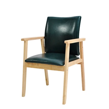 

Nordic Solid Wooden Desk and Chair, Simple Household Cloth Backrest Coffee Shop Office Negotiation Chair
