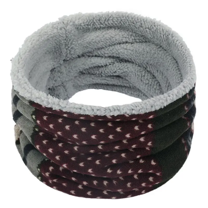 Вязаный бесконечный шарф двойной-Слои зимние толстые Термальность шею ветрозащитный длинный шарф ZL07 - Цвет: Белый
