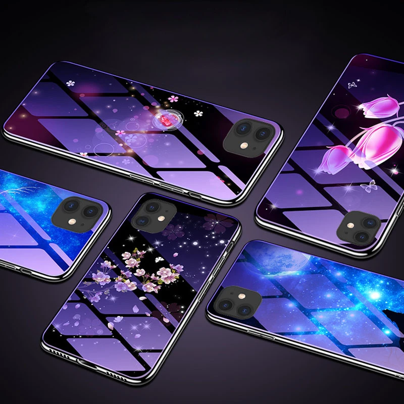 LS мобильный телефон чехол для iPhone11 SE2 max с гальваническим синим светильник том Apple