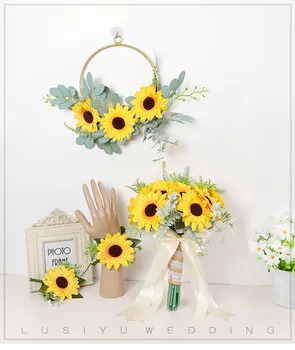 

European and American wedding supplies Sen artificial flower set bride holding flowers creative wedding decoration five-piece