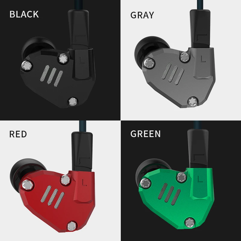 KZ ZS6 2DD + 2BA HIFI Бас гарнитура спортивные наушники в ухо Динамический драйвер