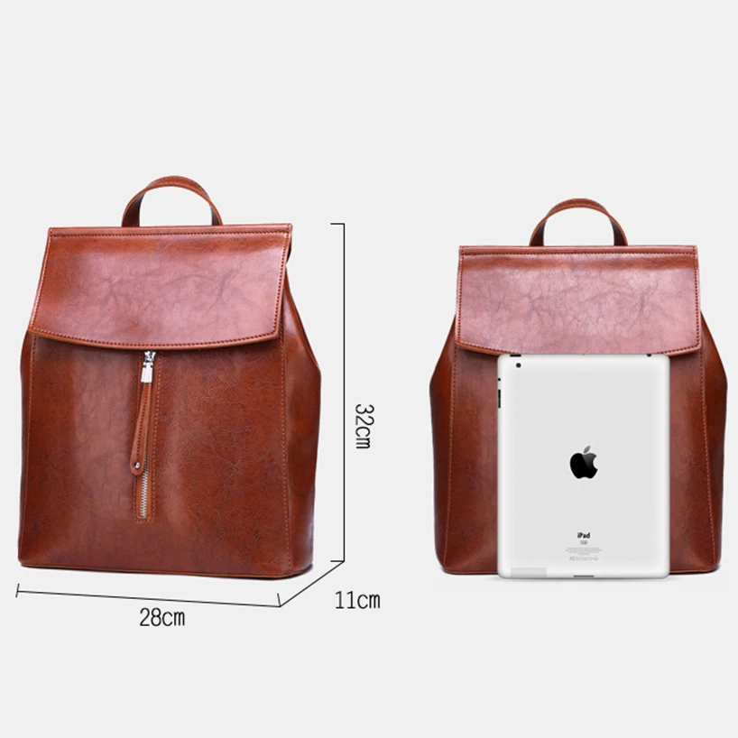 Женский кожаный рюкзак Sac a Dos винтажный школьный в консервативном стиле дорожная