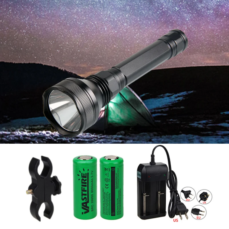 

Military Tactical Flashlights Super Bright XH P50 LED Hunting Weapon Light Camping Hiking Torch Refle Scope Mount 26650 Battery