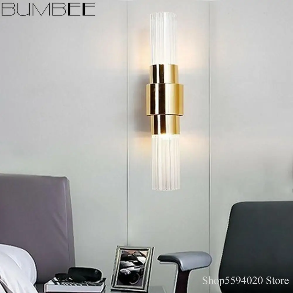 Lampe murale en fer et verre, applique nordique Post-moderne, pour salon, chambre à coucher, chevet, escalier, luminaire mural ► Photo 2/6