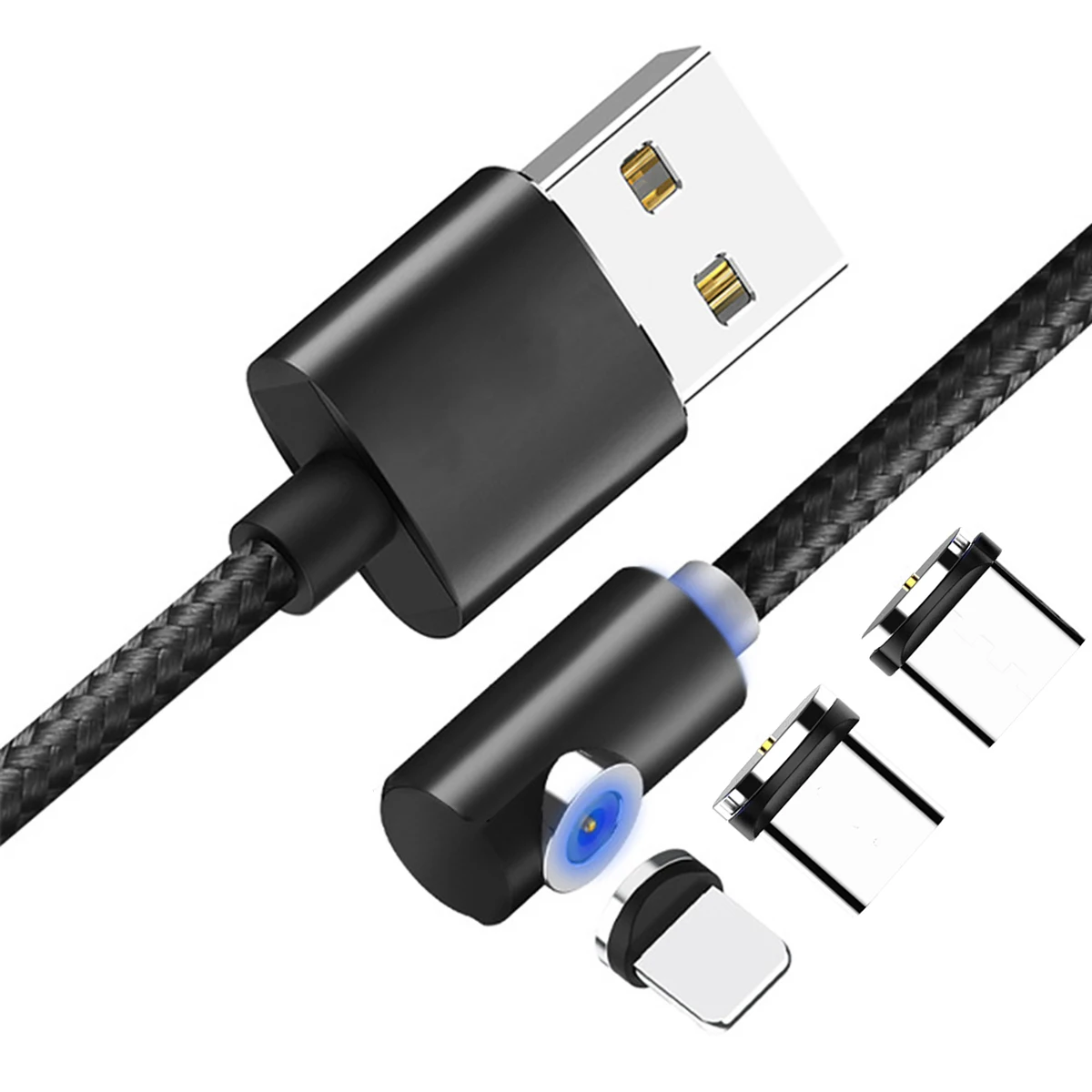 Магнитный кабель VANLEAD Micro usb type C адаптер зарядное устройство Быстрая зарядка для iPhone XS Max samsung Зарядка магнит Android телефон шнур - Цвет: 3 in 1 Black