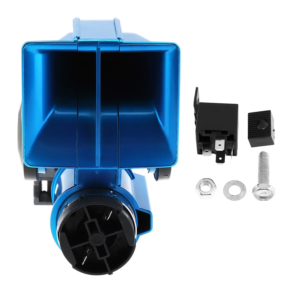 Car air horn 12V 136db car snail air horn compact motorcycle super loud red blue for cars truck lorry yacht boat SUV