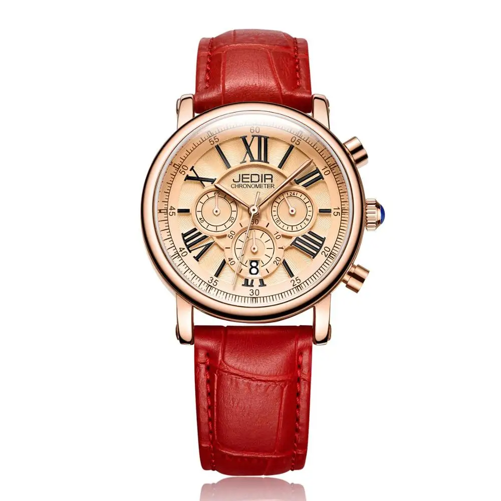 

JEDIR Fashion Women's Watch Leather Quartz Wristwatch Ladies Watches Display Date Female Clock Relogio Feminino Gift For Women