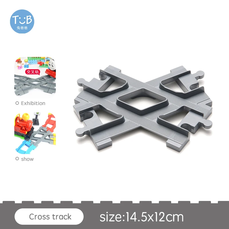 Big Size Block Bricks Train Tracks  Traffic Stop Lights Straight Track Black Accessories DIY Bricks Toys For Children Gift