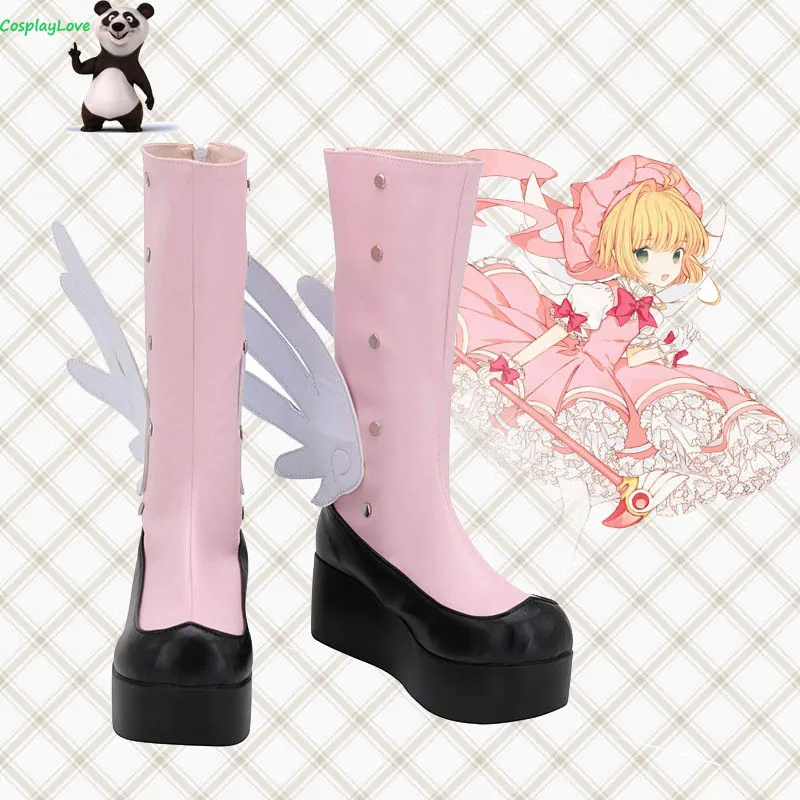 

Cardcaptor Sakura: Clear Card Sakura Kinomoto Pink Shoes Cosplay Long Boots Custom Made For Halloween Christmas