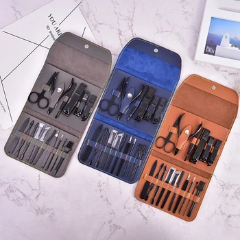 

New Professional 16 In 1 Nail Cutter Stainless Steel Scissors Grooming Kit Art Cuticle Utility Tools Nail Clipper Manicure Sets