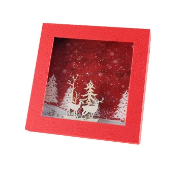 Рождественский трехмерный подарок рождественские подарочные пакеты Рождественский Санта Клаус коробка мультяшная жизнь Рождественский подарок Zst1 - Цвет: red square