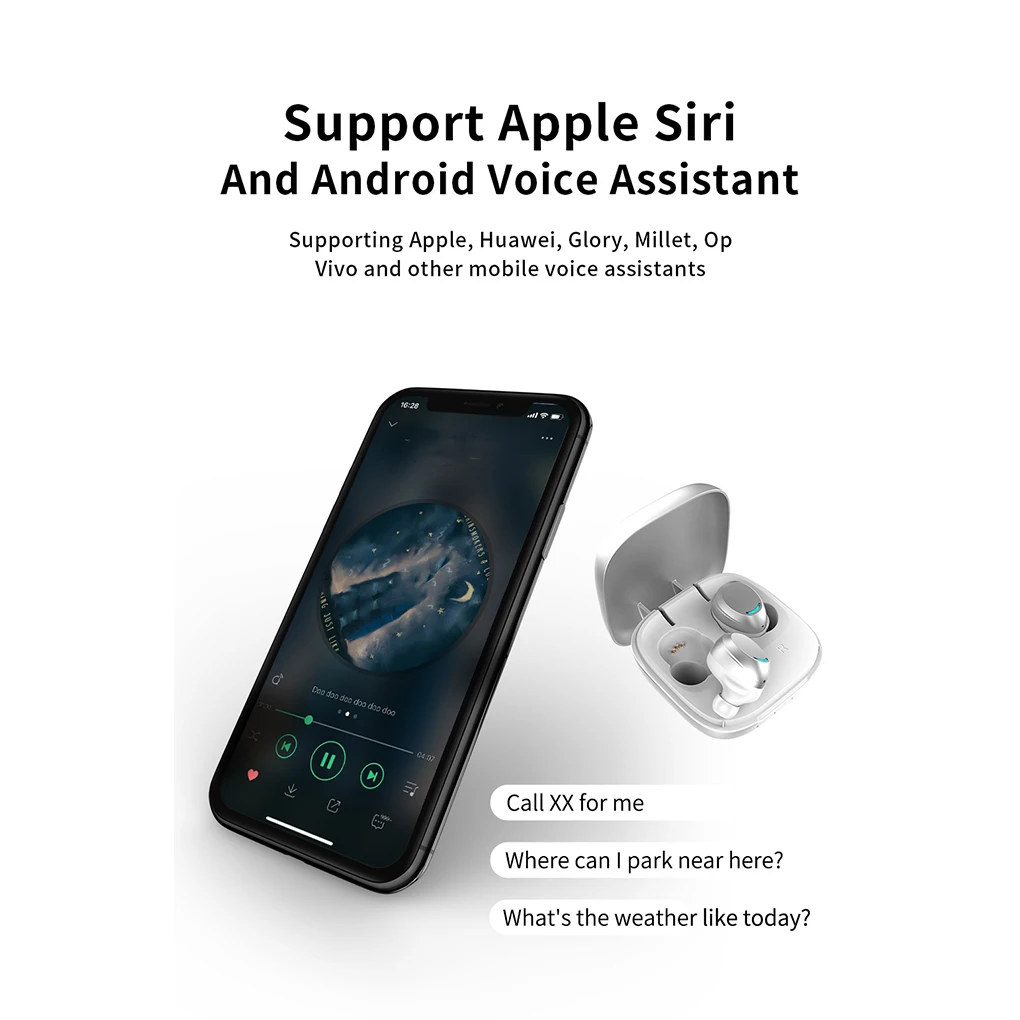 TWS-U9 беспроводные Bluetooth наушники в ухо с сенсорным управлением с микрофоном бас Bluetooth Спортивная гарнитура 5,0 с металлической зарядной коробкой