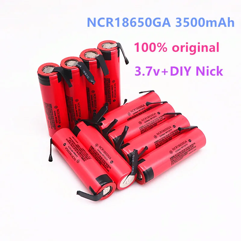 10pcs 100% Original NCR 18650GA 30A discharge 3.7V 3500mAh 18650 rechargeable battery toy flashlight lithium battery+ DIY Nickel |
