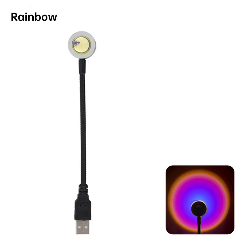 battery night light Sunset Lamp Led Projector Night Light USB Rainbow Atmosphere Lights For Bedroom Decoration Photography Lighting Home Decor Light star night light Night Lights