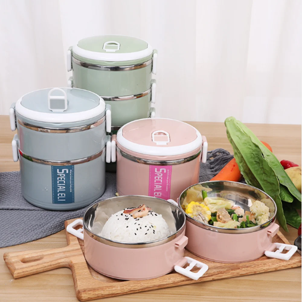 Promotion Portable Stainless Steel Multi 1-4 Layer Large Stainless Steel Food Container Storage Thermos Kids Adult Lunch Box