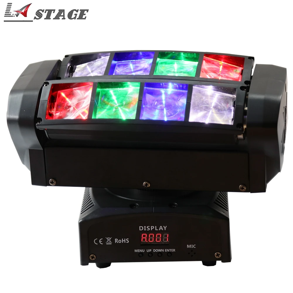 

Party Dj Stage Dmx Mini 8x3w Rgb Led Spider Beam Moving Head Light For Disco Shows Birthday