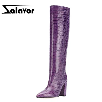 

ZALAVOR Plus Size 34-45 Knee High Boots For Women Fashion Western Style Shoes Women Winter Ladies Sexy Club Party Footwear