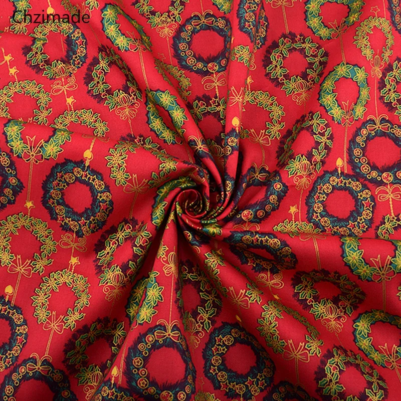 Lychee Life красный Рождественский цветок серия парча ткань Ретро стиль хлопковая ткань для шитья для DIY ручной работы материалы для одежды