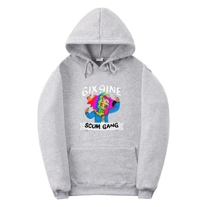 

2020 European American Tide Brand Printing Letters SCUM GANG Clown Color Printing Men's Pullover Couple Hoodie Sweatshirt