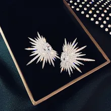 

Top Design Statement Zircon Stud Earrings For Women Ear Cuff Earings 2020 Personality Fashion Jewelry