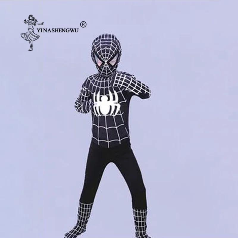 Black Spider man 2 Красный маскарадный костюм «Человек-паук»; комплект одежды для детей; костюм «Человек-паук»; карнавальный костюм на Хэллоуин для детей; Косплей Аниме - Color: Black Spider man 2