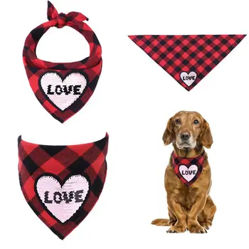 

Pet Bandanas Decorative Collar For Holiday Party Cat Dog Scarf Neckerchief Washable Valentine's Day Bibs