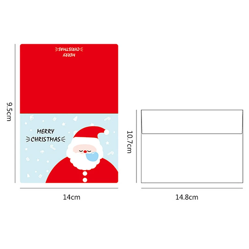 8Pcs Handmade Merry Christmas Paper Greeting Card With Envelope Writing Paper Gift Card DIY Greeting Cards Navidad 40OCT75