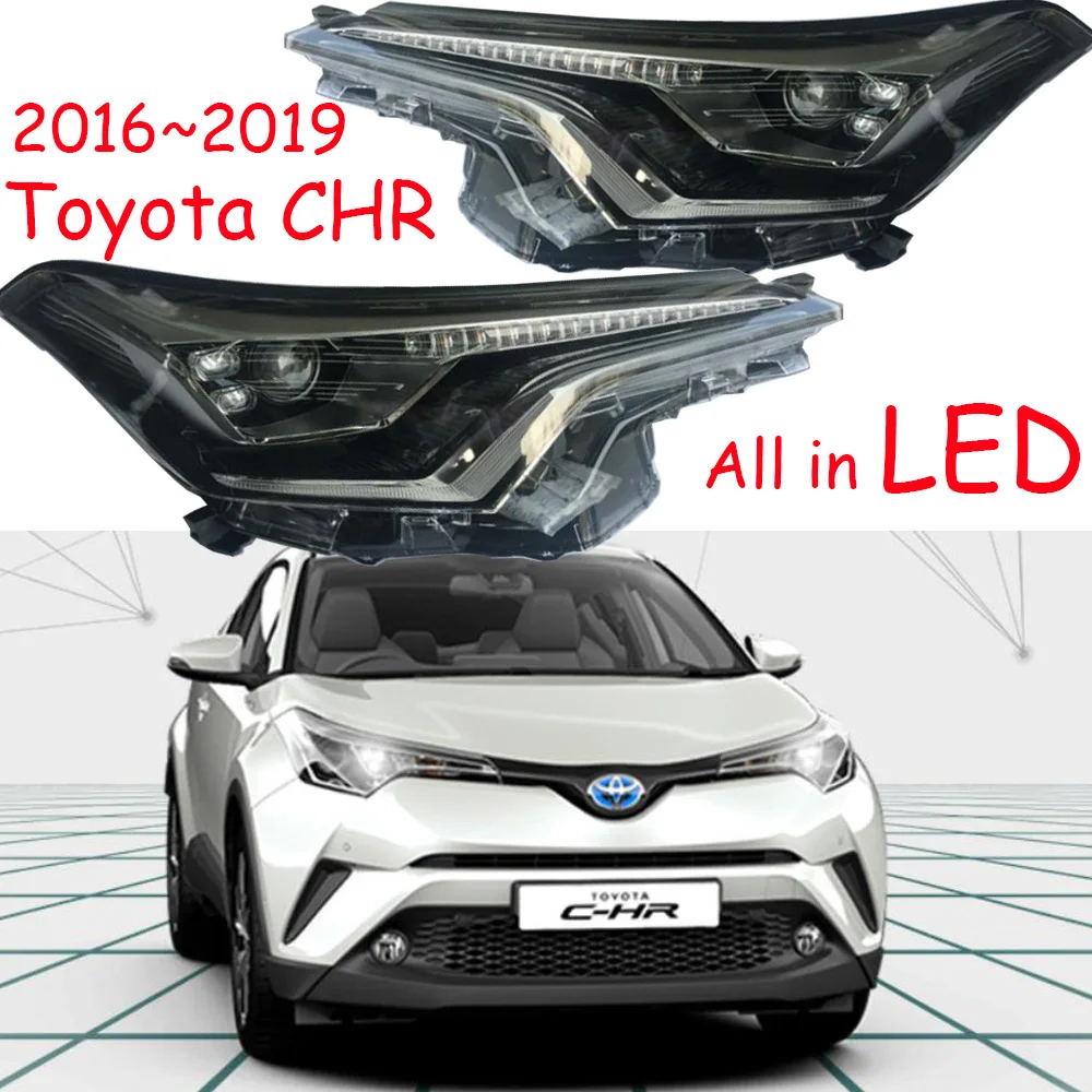 1 шт.~ 2019y Автомобильные фары для Toyota CHR CH-R CH R автомобильные аксессуары светодиод дневного света Противотуманные фары для CHR фары