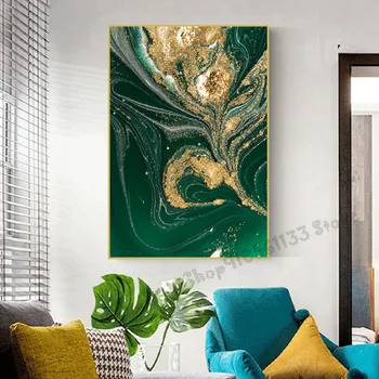 

The newest sale of Nordic creative green gold foil wall art full square diamond, round diamond cross - embroidered decor GG1544