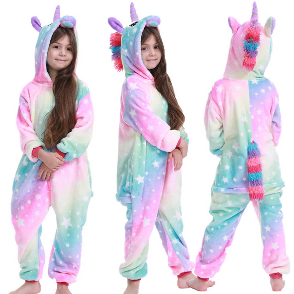 top Sleepwear & Robes Children Warm Pijamas Kids  Pajamas Unicorn Rainbow Girls Pijamas  Kigurumi Adulto For 4 6 8 10 12 Years Night Wear Sleepwear & Robes comfortable