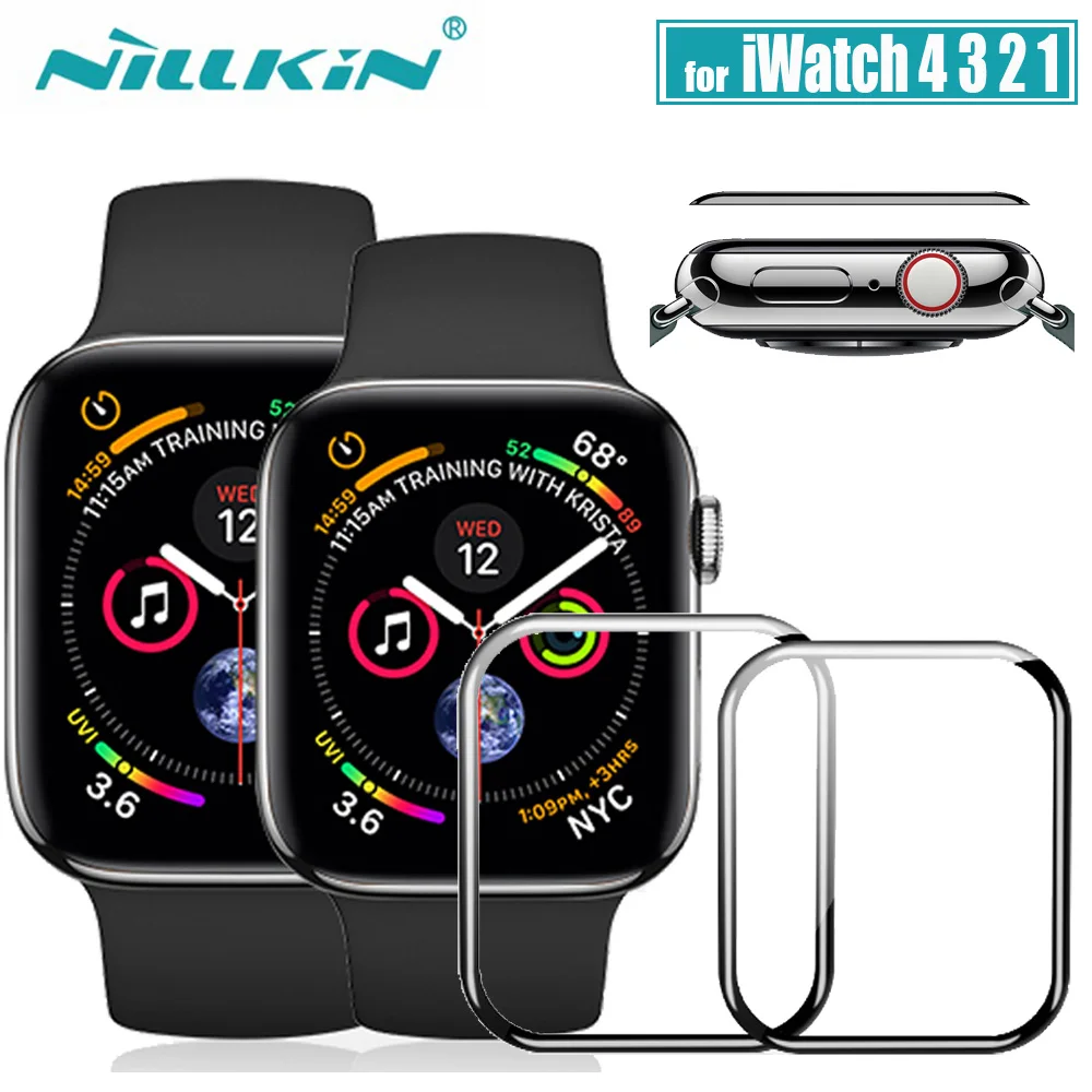 for iWatch Series 4 3 2 1 Glass Nillkin 3D AW+ HD Full Cover Tempered Glass Screen Protector for Apple Watch 38MM 40MM 42MM 44MM