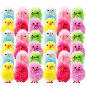 

36pcs/lot Simulation Easter Chick Mini Lovely Artificial Chicken Home Decoration Toys Plush Chicken Easter Gift for Children