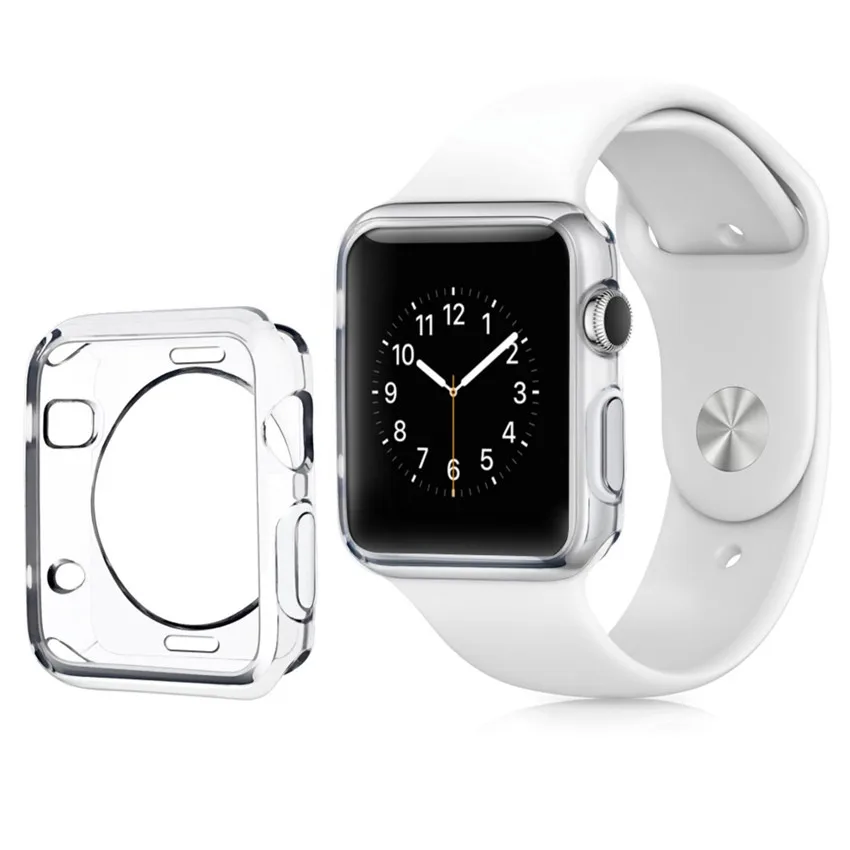 Soft Cover For Apple watch Case 38mm 42mm Transparent All-around Protector for iwatch Series 3 2 1 bumper frame Accessories