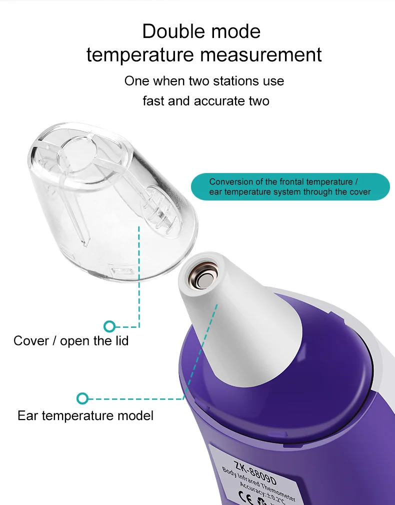 Ушной лоб термометр Бесконтактный цифровой Мути-фуция инфракрасный термометр измерения температуры для младенцев и взрослых
