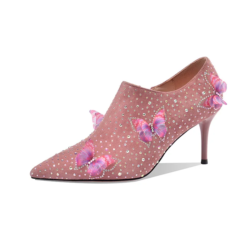 ASUMER/Новое поступление года; туфли-лодочки; женская обувь; замшевые вечерние свадебные туфли на молнии со стразами; милые женские тонкие туфли; сезон весна-лето