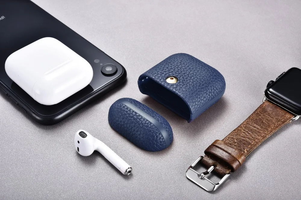Чехол из натуральной кожи для Apple AirPods, беспроводные наушники, чехол для Air Pods 1 2, чехол для наушников, зарядная коробка, чехол