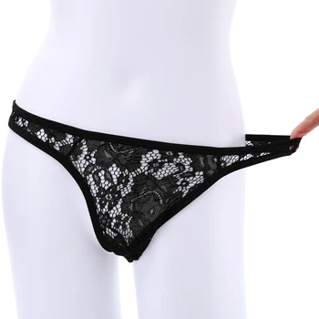 

Men's Underwear Sexy Lace Thong T-back Transparent Panties Breathable Pants Men's Taste G-Strings & Thongs Man Briefs
