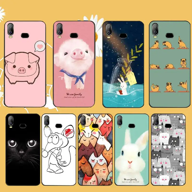 Nbдруикай мультфильм Кот Милая мышь поросенок крыса кошки собака чехол для
