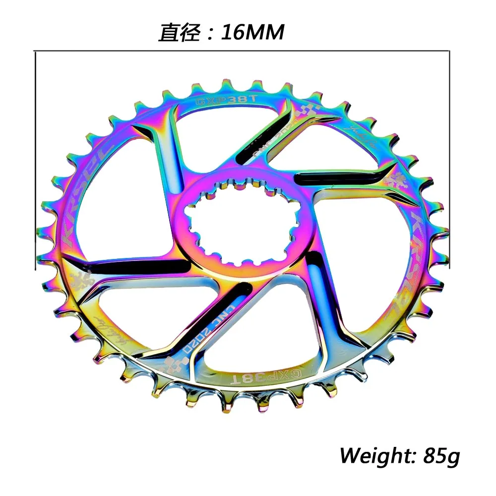 Красочные с титановым покрытием GXP велосипедный кривошипный горный велосипед 32T 34T 36T 38T цепь для Eagle XX1 XO1 X1 GX XO X9 MTB Cranks круглый - Цвет: colorful 38