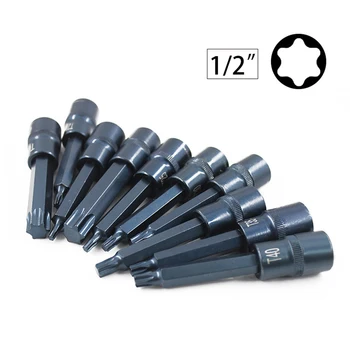 

1 Pcs Impact Torx Socket Bit Socket 1/2 Inch Square Drive Auto Repair Tool Socket Bits-30