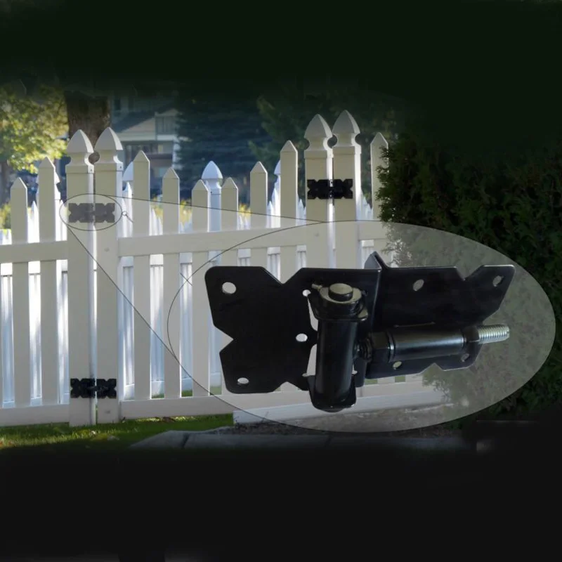 

Newly Self Closing 90 Degree Fence Gate Hinges (Vinyl,PVC Fencing) Close Hinges