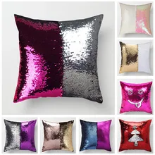 Fuwatacchi Throw Pillowcases Mermaid Sequins Cushion Cover Reversible Sequin Pillowcases For S...