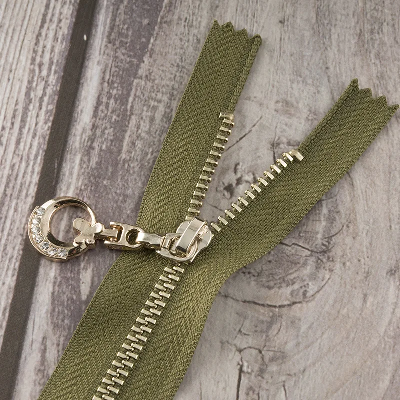 Armygreen GT Meetee 5 шт. 15/20 см 3# металлическая молния закрытый конец цвета: золотистый, серебристый зуб Луна Тяговая головка замка застежка-молнии, самодельный сумок Костюмы швейные принадлежности ZA005 - Цвет: Armygreen GT