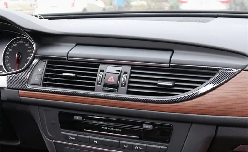 Автомобильный Стайлинг консоль переключения передач Панель рамка Накладка полосы для Audi A6 C7 2012- интерьерные аксессуары наклейки из углеродного волокна