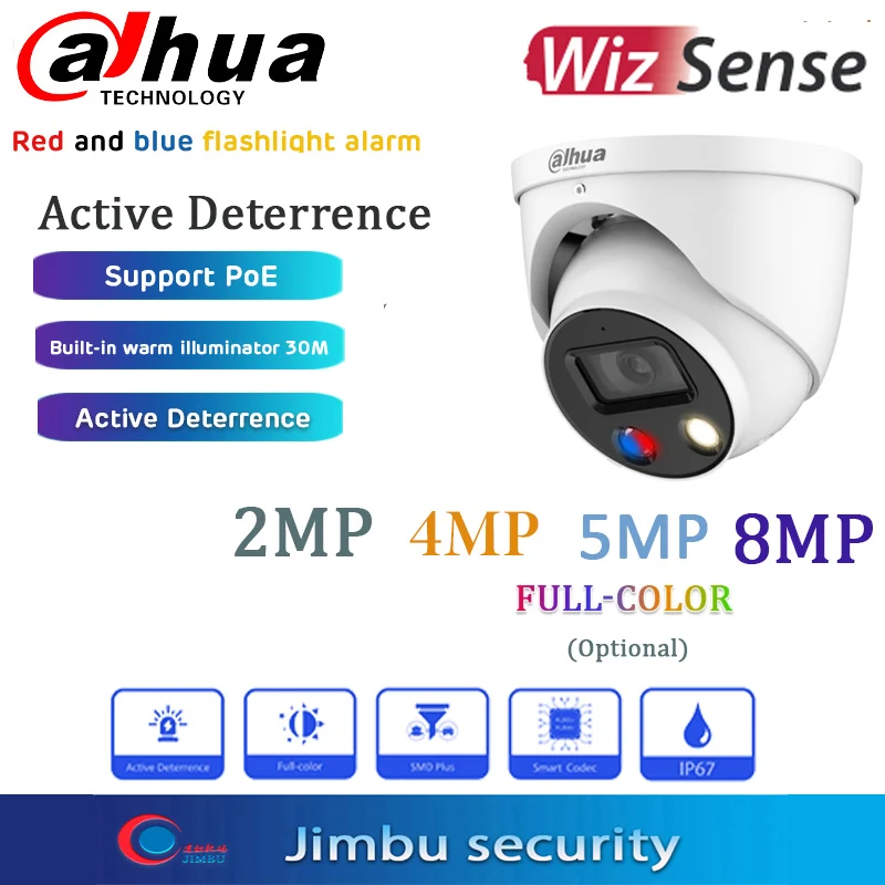 Dahua Original Full-color  IP camera 2MP IPC-HDW3249H-AS-PV & 4MP HDW3449H-AS-PV & 5MP HDW3549H-AS-PV 8MP HDW3849H-AS-PV